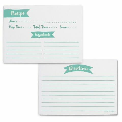 Ribbons Recipe Cards | Set of 10