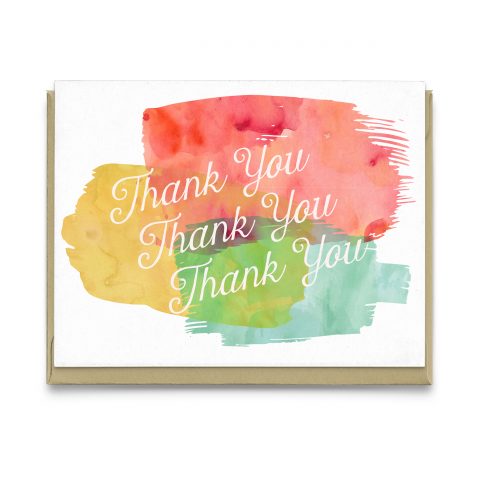 Thank You Watercolour Greeting Card