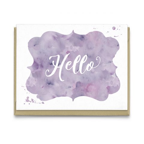 Hello Watercolour Greeting Card