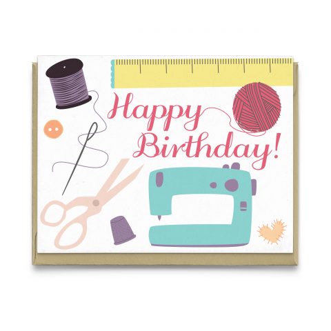 Sew Happy Birthday Greeting Card