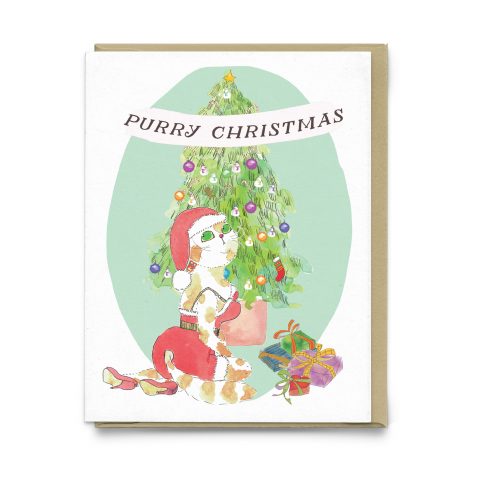 Purry Christmas Holiday Greeting Card