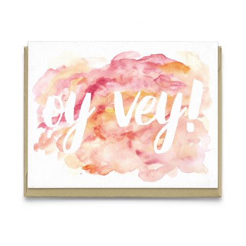 Oy Vey Watercolor Jewish Greeting Card